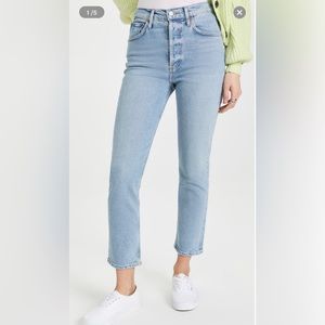 Agolde Riley High Rise Straight Crop in Shiver Size 26